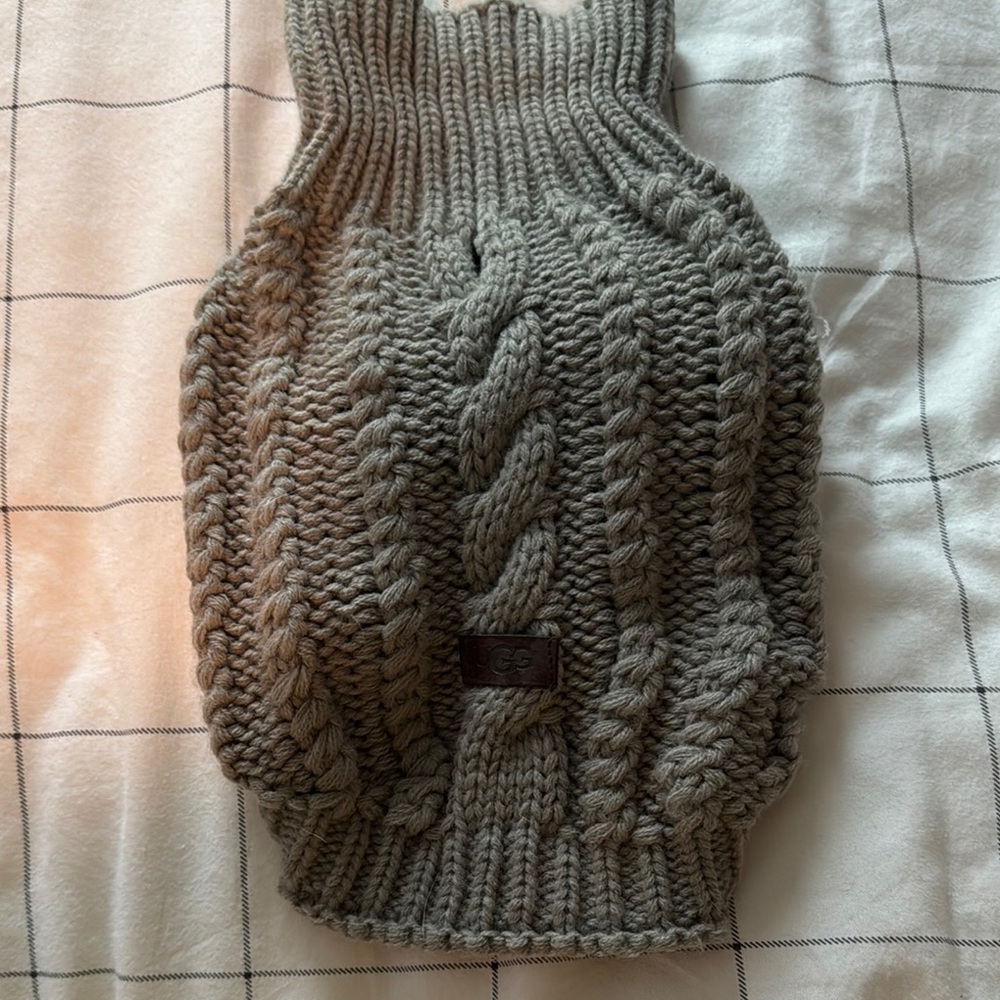 UGG Gray Cable Knit Sweater for small dogs